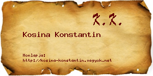 Kosina Konstantin névjegykártya